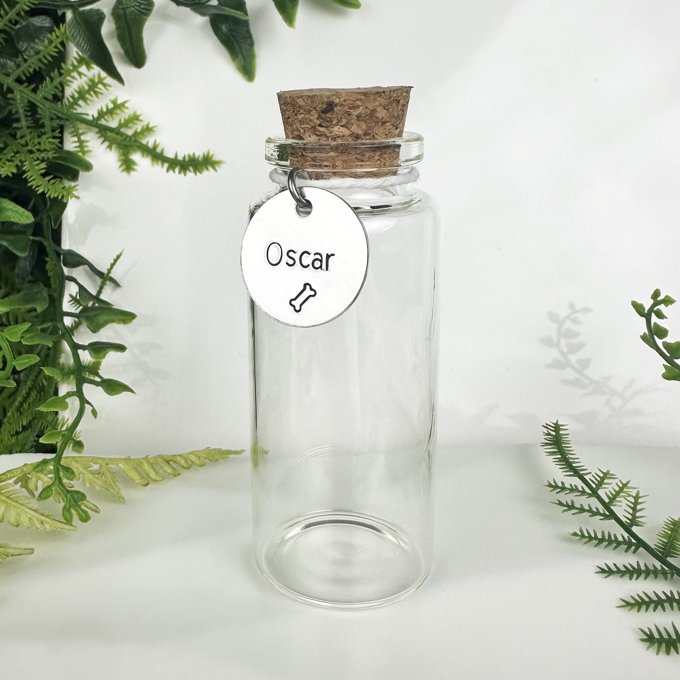 Custom Pet Fur and Whiskers Memorial Jar: Handcrafted Keepsake, Aluminum Charm