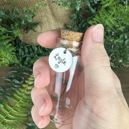 Custom Pet Fur and Whiskers Memorial Jar: Handcrafted Keepsake, Aluminum Charm