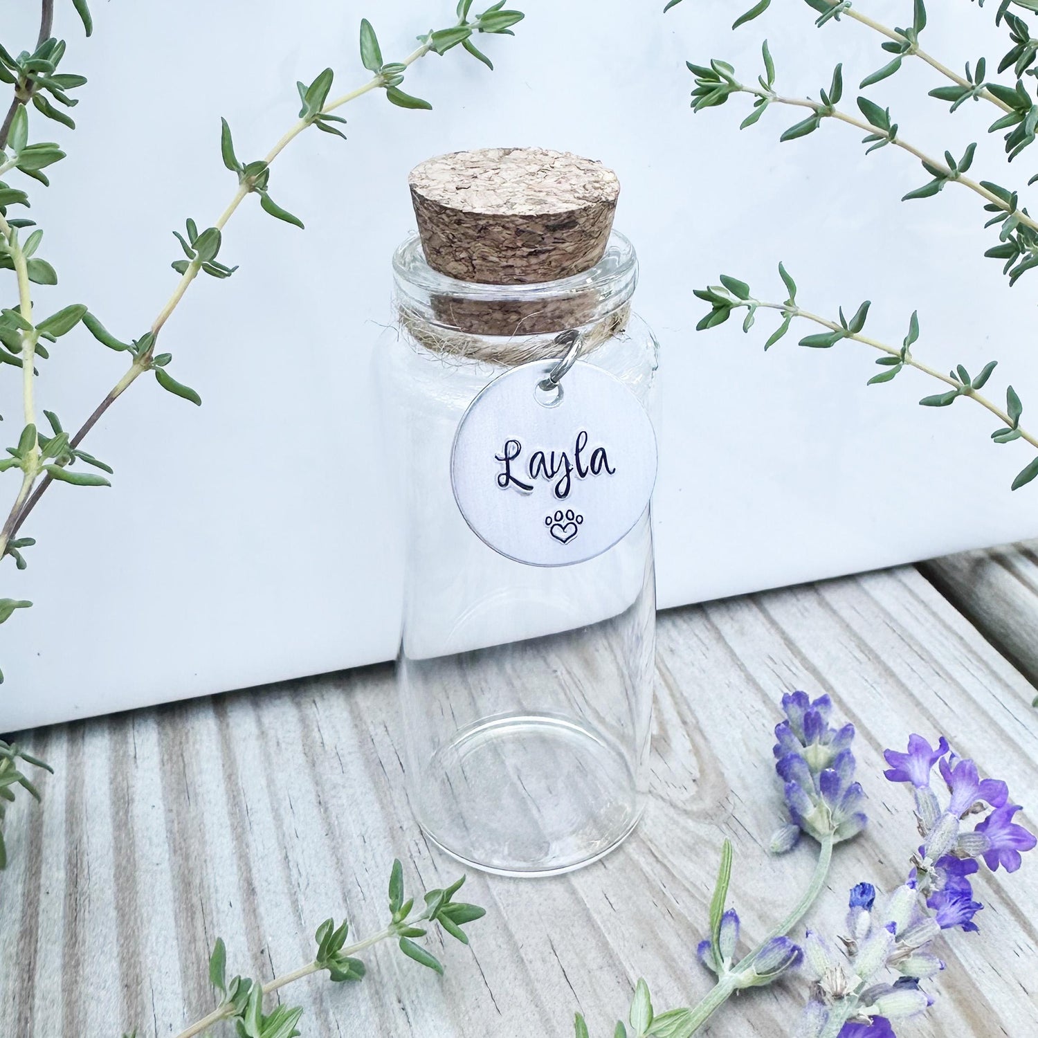 Custom Pet Fur and Whiskers Memorial Jar: Handcrafted Keepsake, Aluminum Charm
