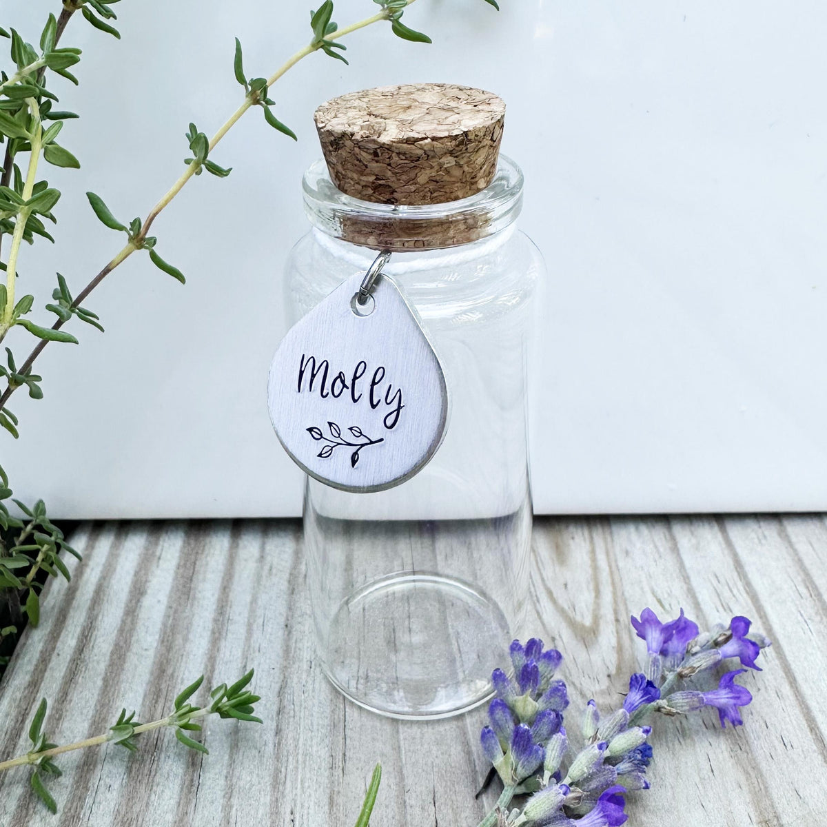 Custom Pet Fur Memorial Jar: Aluminum Charm, Glass Keepsake Bottle