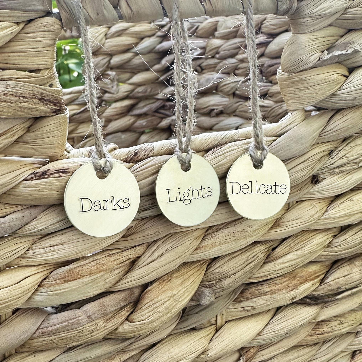 Hand-Stamped Brass Home Organization Labels: Custom Laundry &amp; Bathroom Decor