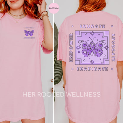 Lipedema Awareness Shirt, Comfort Colors Lipoedema T-Shirt, Adipose Disease Warrior Tee, Educate Advocate Empower Eradicate Advocacy Apparel