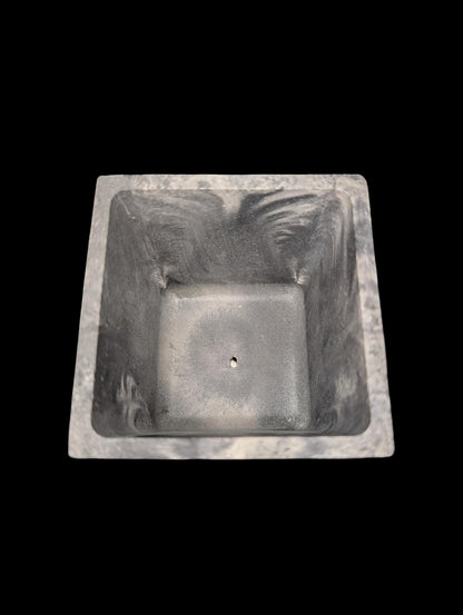 Square Concrete Planter with Drain Hole – 3.9”– Marble, Natural Concrete, or Gray – Indoor Outdoor Succulent or Cactus Planter