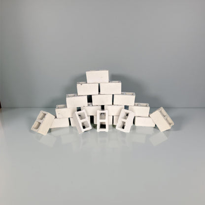Mini Concrete Cinder Blocks | 1:12 Scale Realistic Tiny Bricks | Dollhouse Miniatures | Set of 2 Designs | Modern Industrial Decor