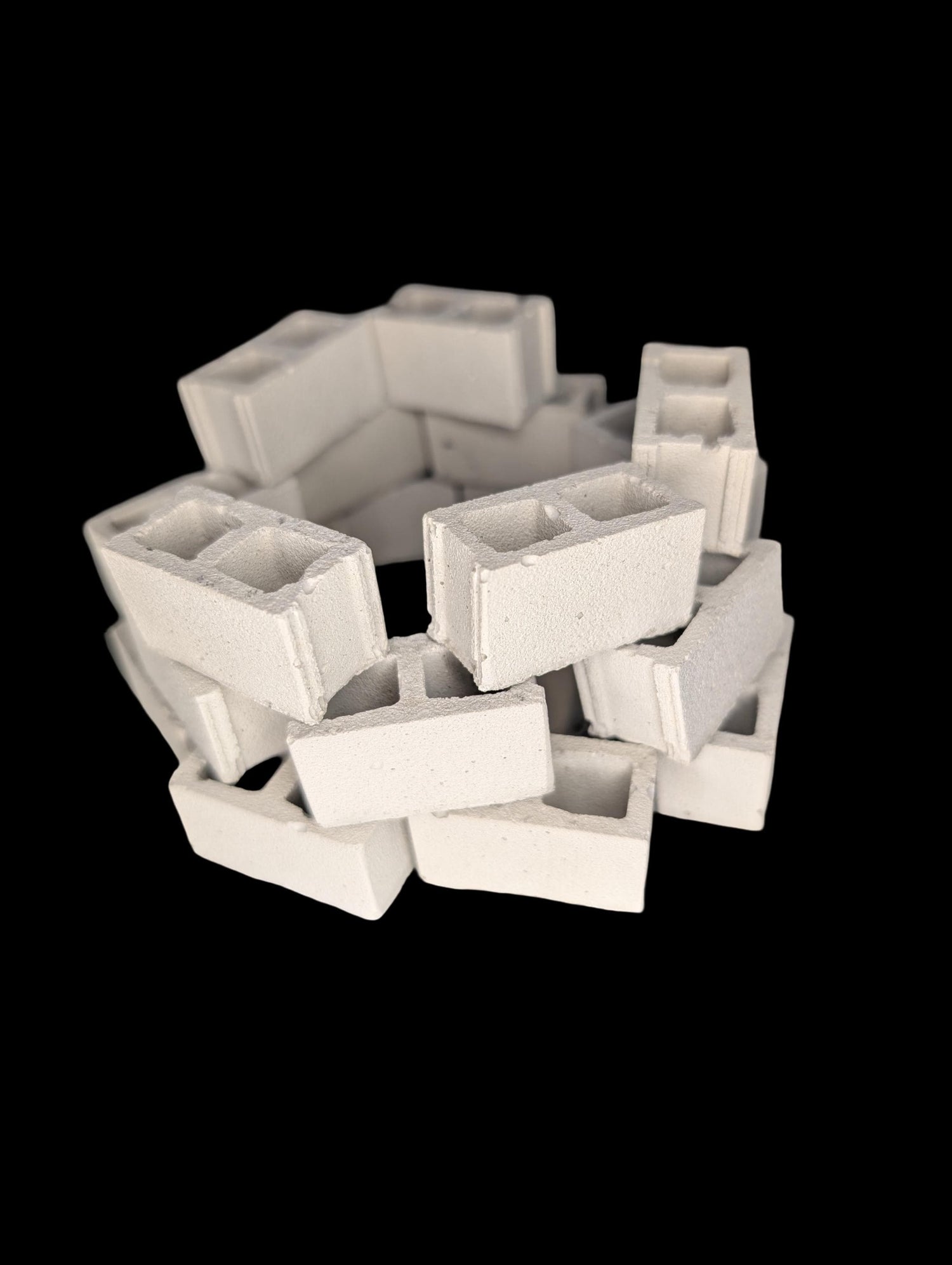 Mini Concrete Cinder Blocks | 1:12 Scale Realistic Tiny Bricks | Dollhouse Miniatures | Set of 2 Designs | Modern Industrial Decor