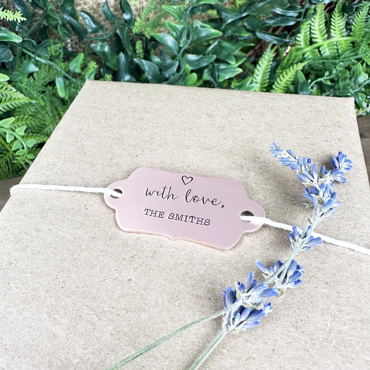 Hand Stamped Brass or Copper Gift Tag: Personalized Wedding Favor