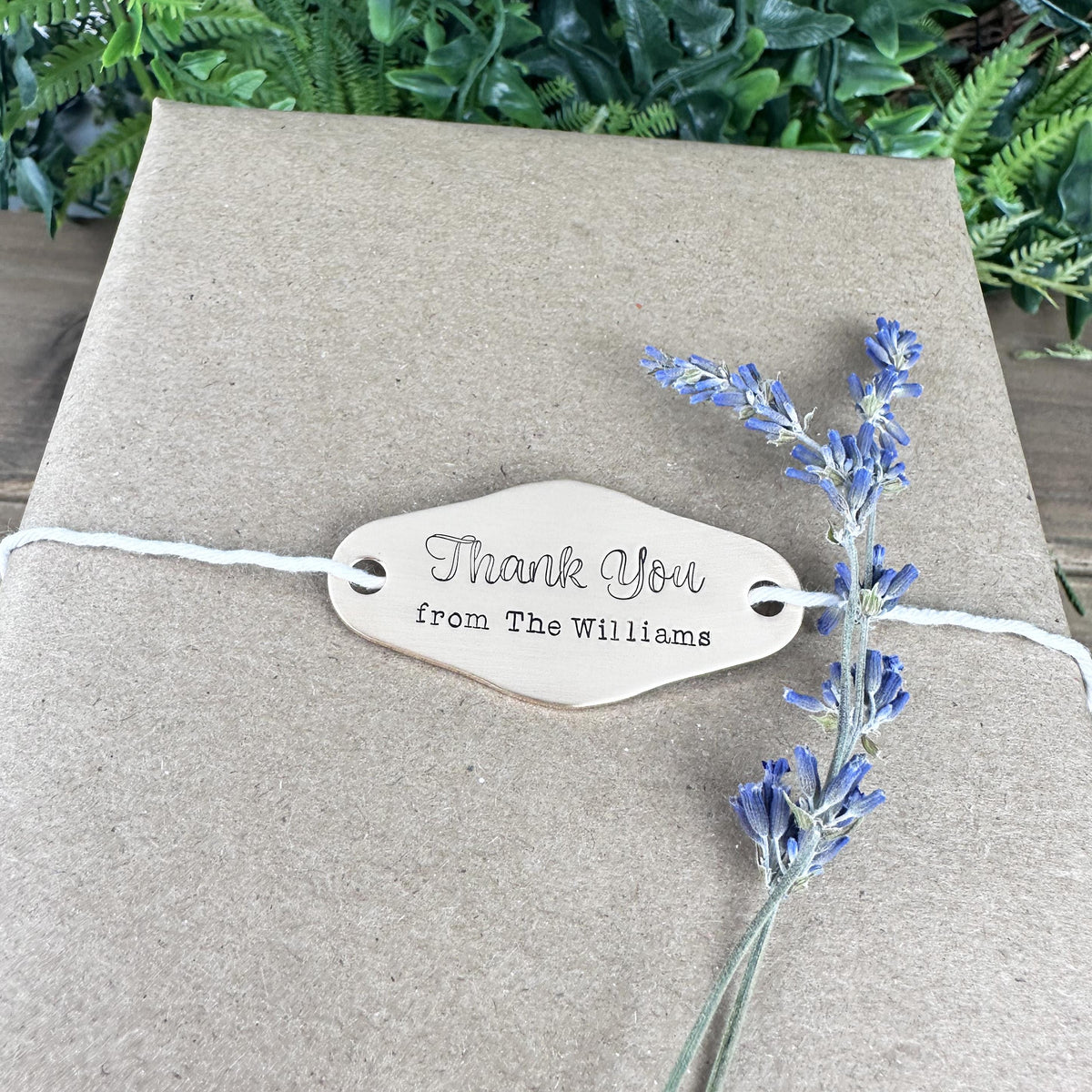 Personalized Hand Stamped Brass Gift Tag: Custom Wedding Favor