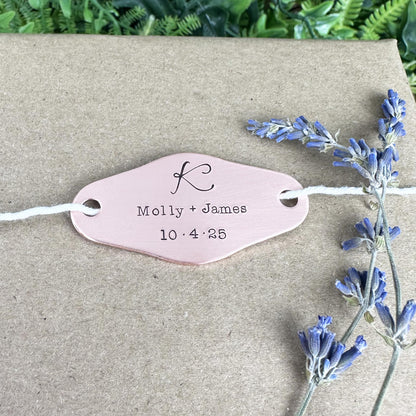 Custom Hand Stamped Brass or Copper Gift Tag: Personalized Thank You