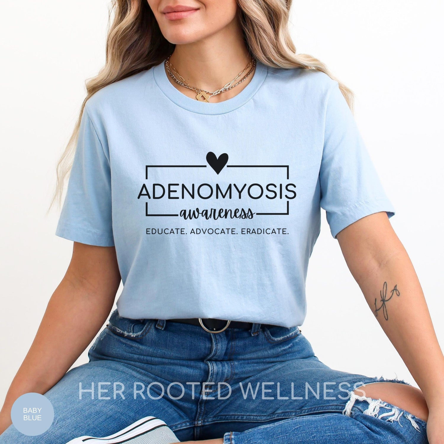 Adenomyosis Awareness Shirt | Purple Adeno Month Tee, Adeno Warrior T-shirt, Womens Health Educate Advocate Eradicate Tee, Support Gift Idea
