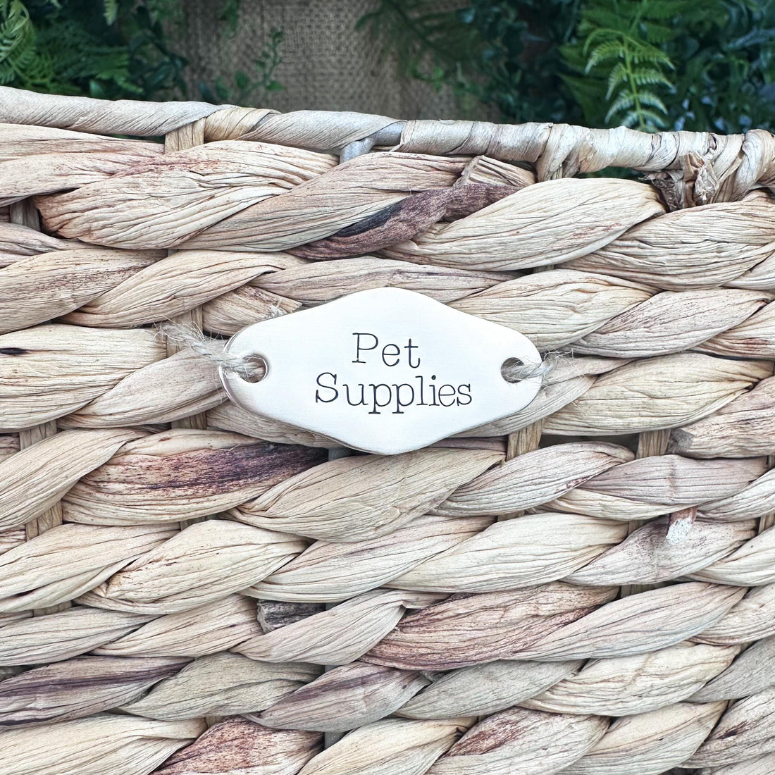 Custom Home Organization Label: Personalized Hand Stamped Brass or Copper Closet or Pantry Tag