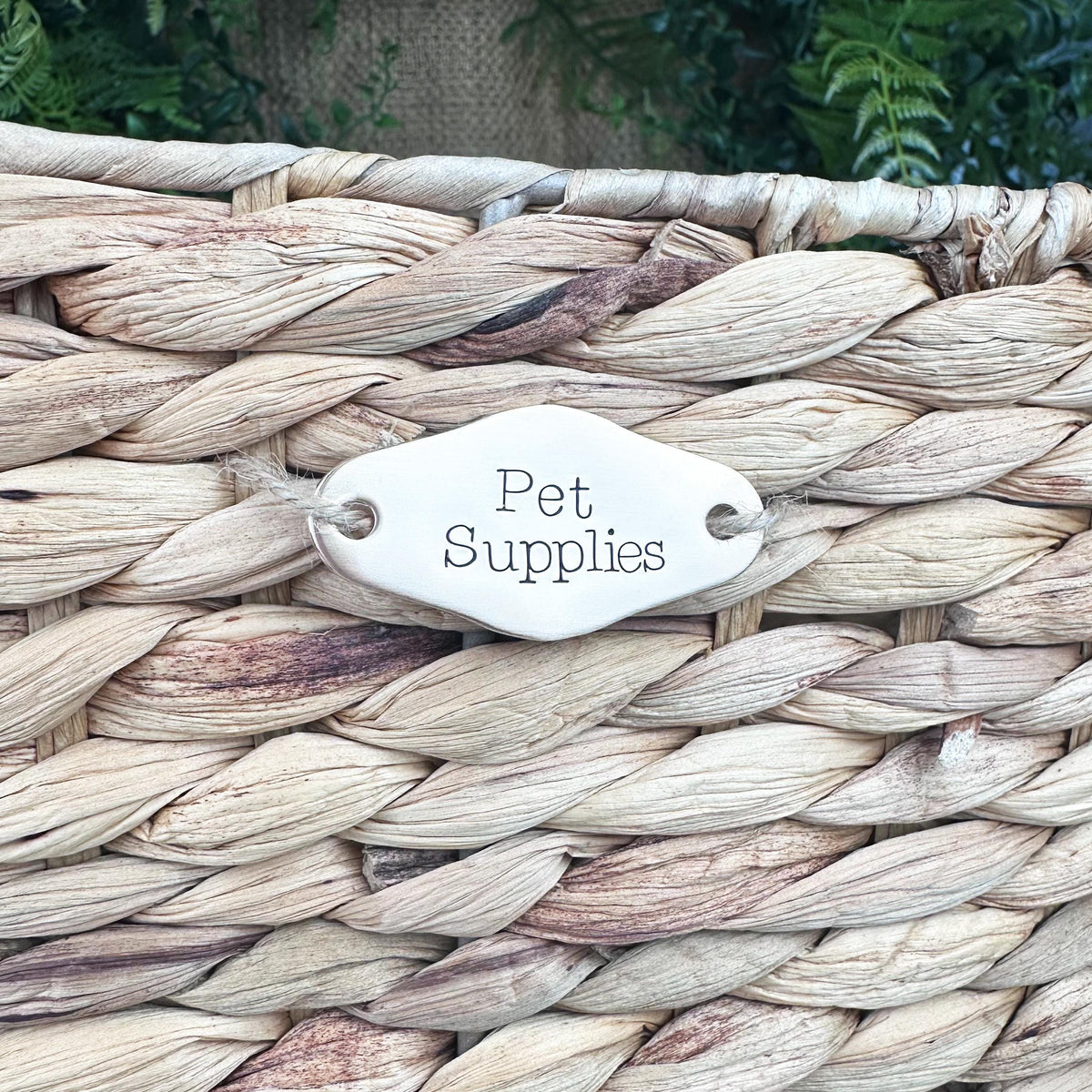 Custom Home Organization Label: Personalized Hand Stamped Brass or Copper Closet or Pantry Tag