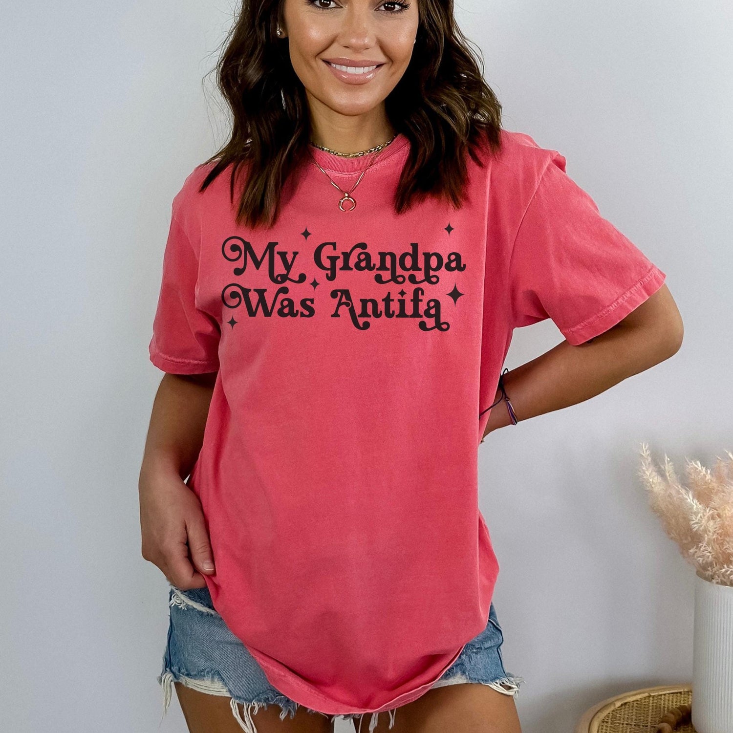 My Grandpa Was Antifa T-Shirt, Funny Graphic Tee, Political Statement Shirt, Unique Gift Apparel, Trendy Casual Clothing