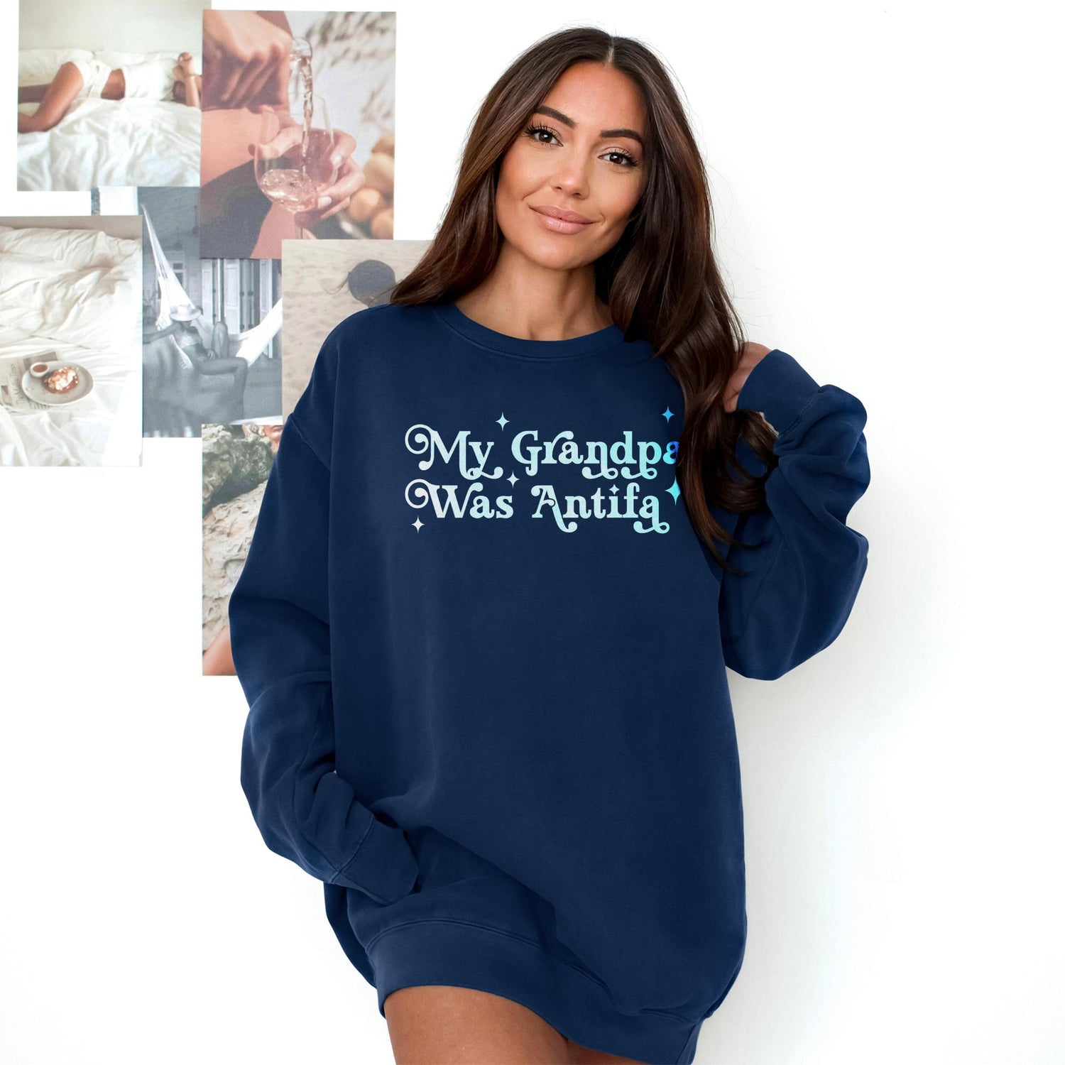 My Grandpa Was Antifa Sweatshirt, Funny Political Sweatshirt, Retro Graphic Pullover, Unique Gift for Activists