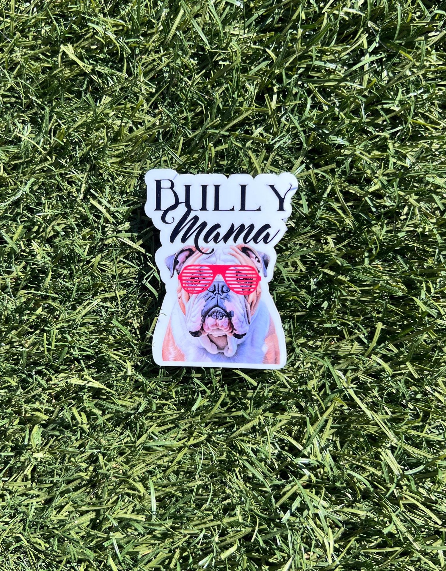 Bully Mama Sticker, Bulldog Mom Decal, Funny Dog Mama Gift, 2 or 3 Inch, Clear or Holographic Overlay