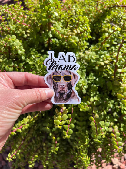 Lab Mama Sticker – Yellow or Chocolate Lab Dog Mom Decal, Water-Resistant Vinyl, 2&amp;quot; or 3&amp;quot; Labrador Lover Gift for Dog Moms