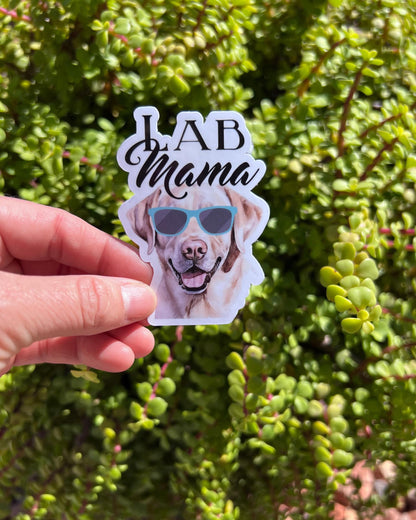 Lab Mama Sticker – Yellow or Chocolate Lab Dog Mom Decal, Water-Resistant Vinyl, 2&amp;quot; or 3&amp;quot; Labrador Lover Gift for Dog Moms