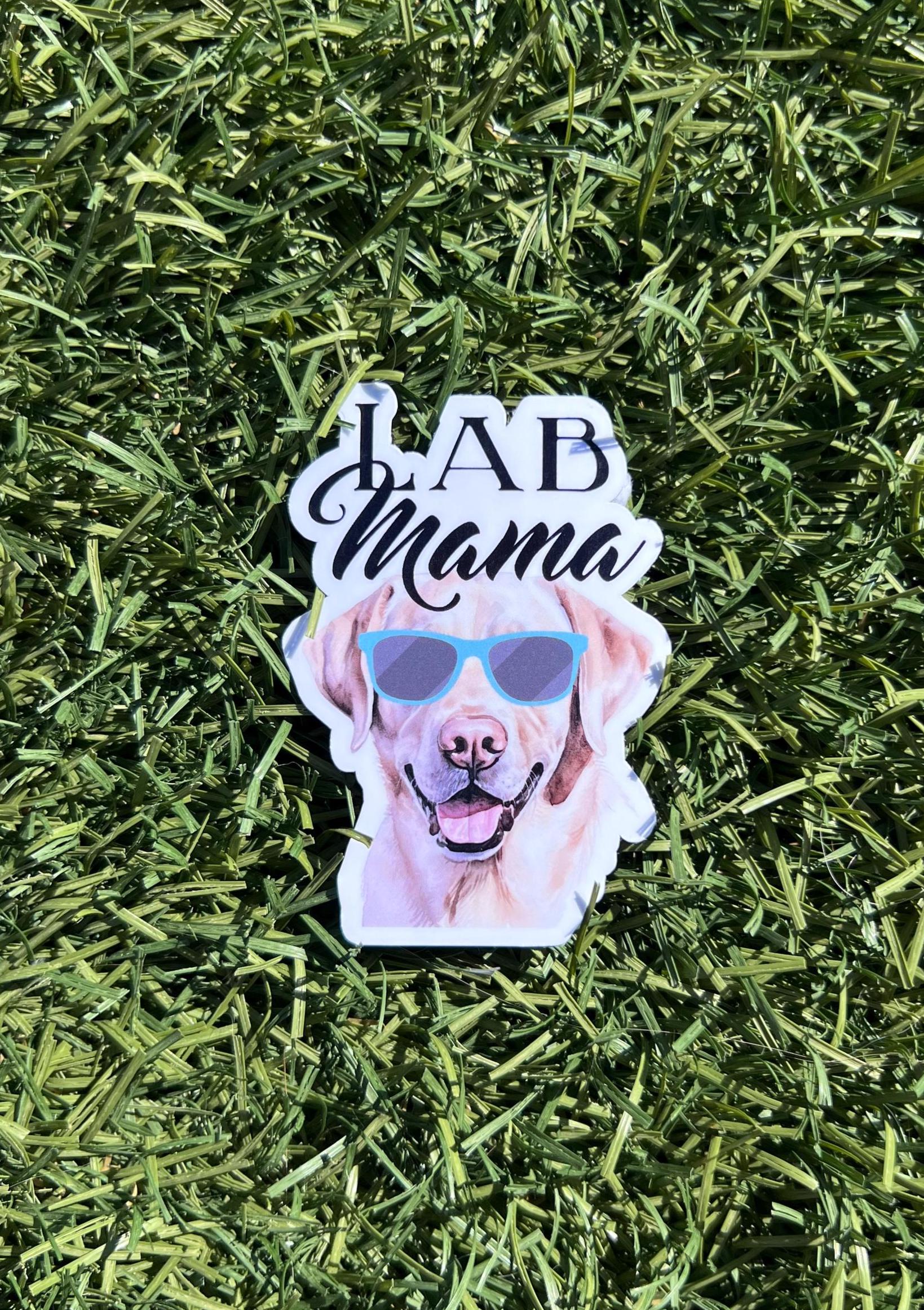 Lab Mama Sticker – Yellow or Chocolate Lab Dog Mom Decal, Water-Resistant Vinyl, 2&amp;quot; or 3&amp;quot; Labrador Lover Gift for Dog Moms