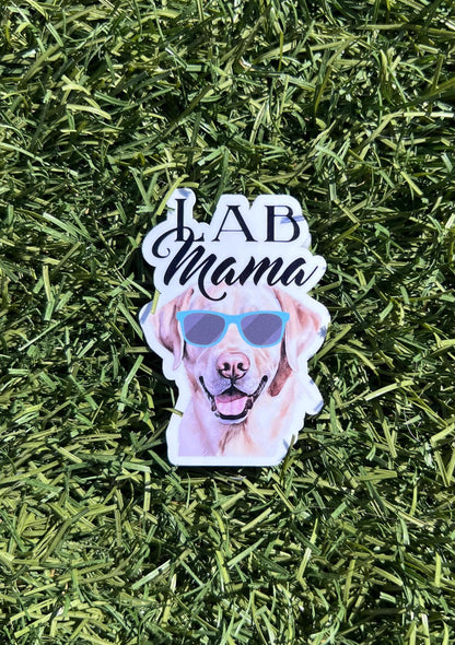 Lab Mama Sticker – Yellow or Chocolate Lab Dog Mom Decal, Water-Resistant Vinyl, 2&amp;quot; or 3&amp;quot; Labrador Lover Gift for Dog Moms
