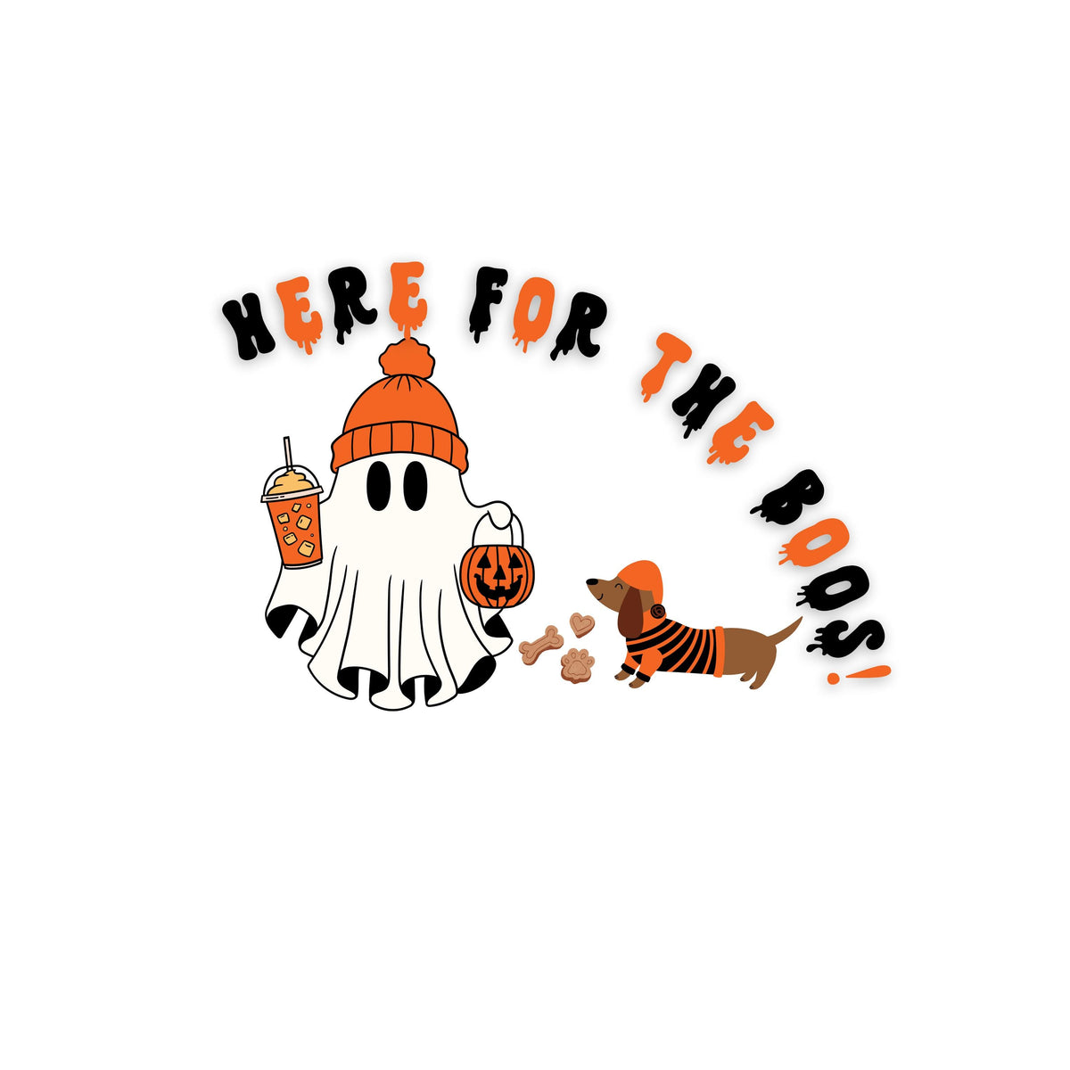 Here For The Boos Halloween Dachshund Kids T shirt