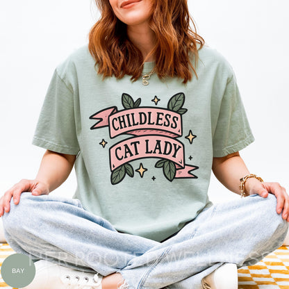 Childless Cat Lady Shirt | Comfort Colors Feminist Cat Mom Tshirt | Childfree Kitty Mama Tee | Liberal FDT Cat Ladies Apparel | Protest Tee