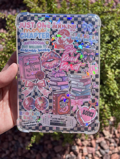 Bookish Girl Kindle Insert | Just One More Chapter Holographic Book Lover Kindle Case Insert