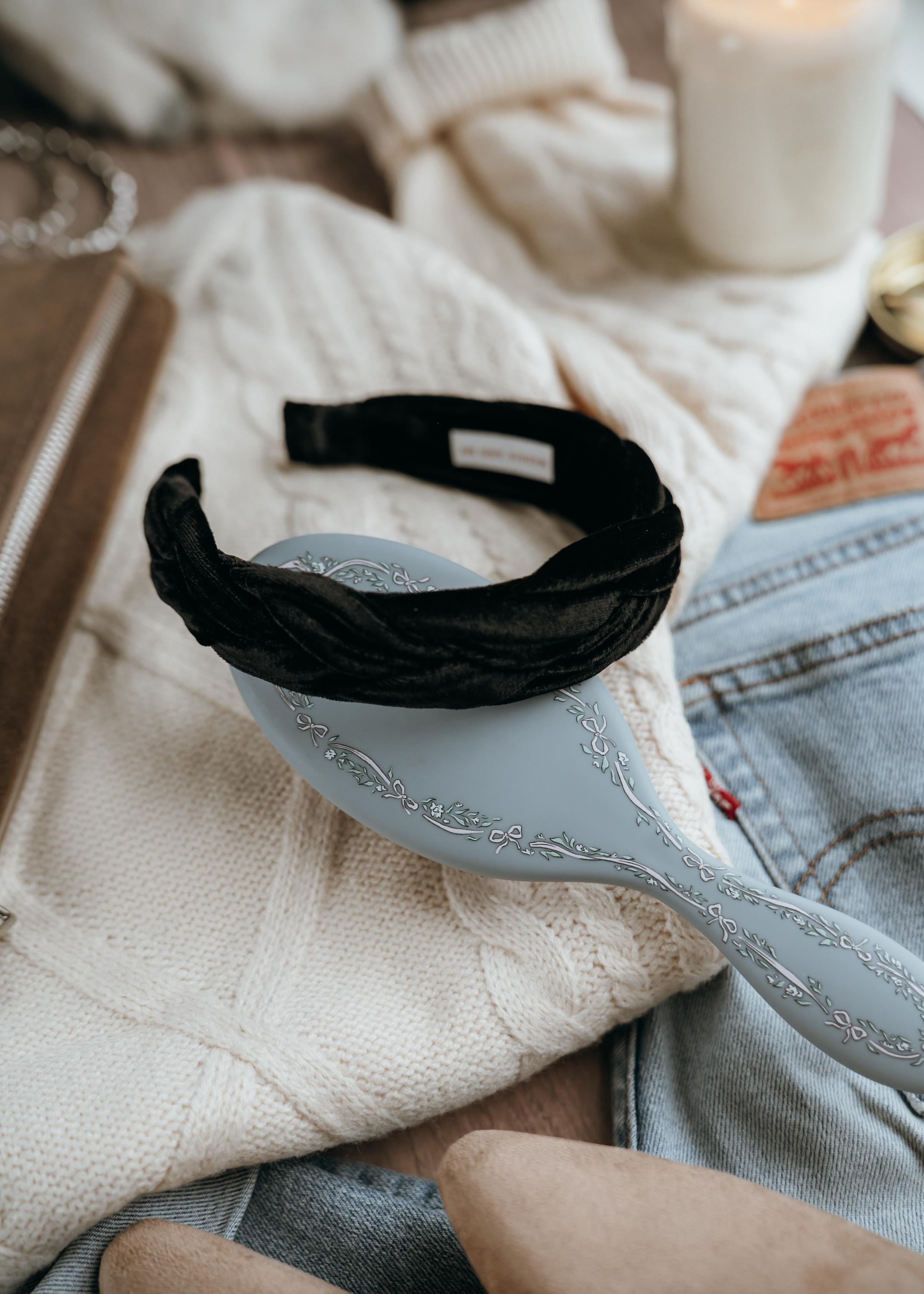 Black Velvet Braided Headband: Comfortable Holiday Hair Accessory for Women and Girls