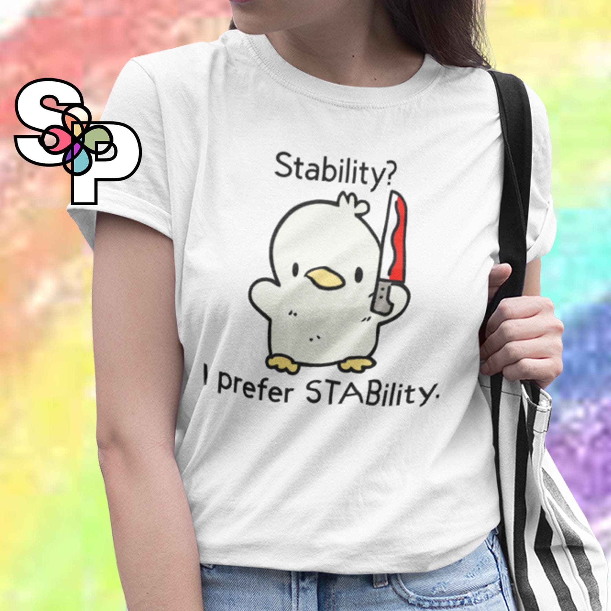 Stabby Duck T-Shirt – Funny Graphic Tee, Unisex Cotton