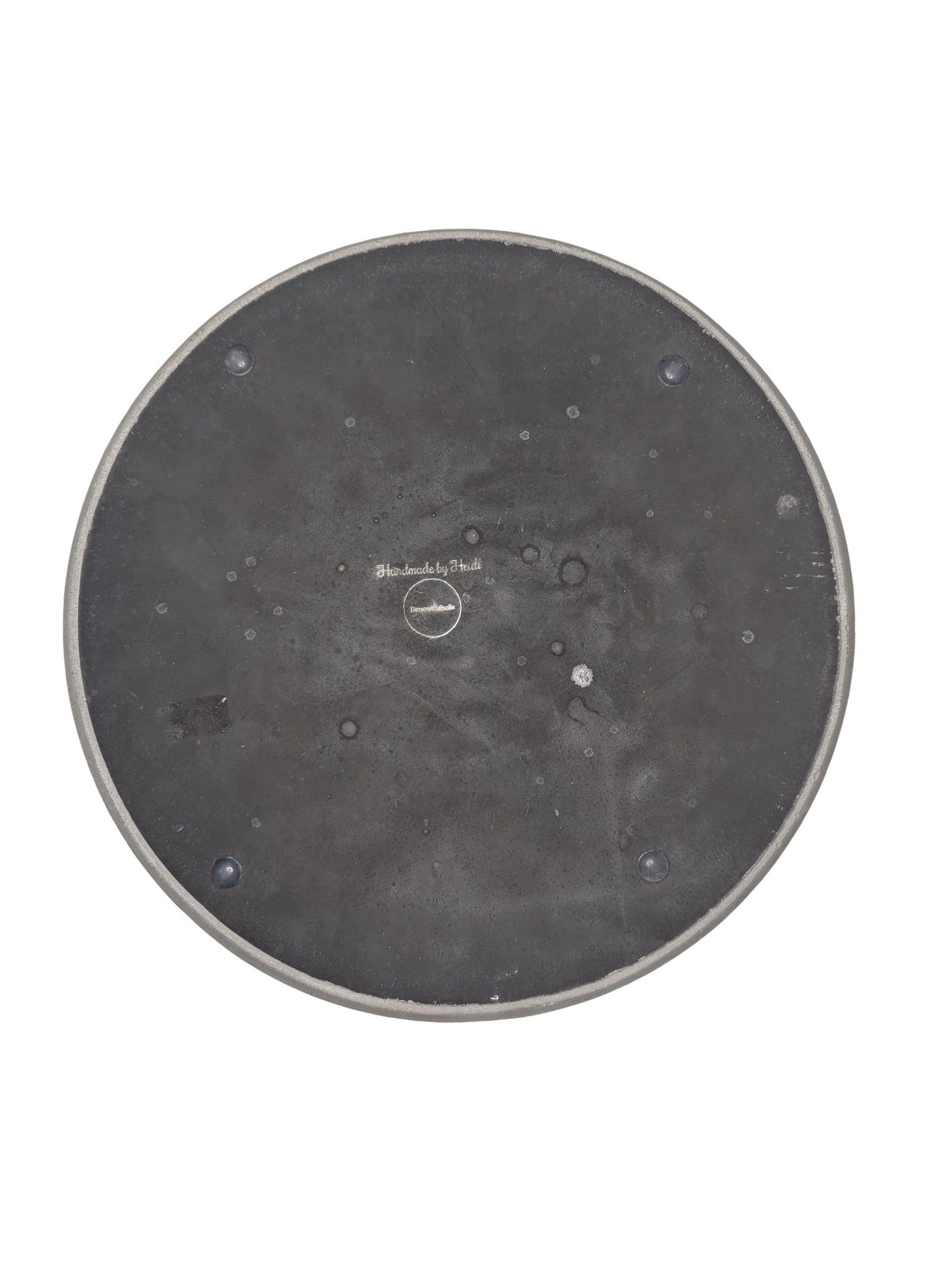 Large Grey Concrete Tray – 10.8 Inch Round Decorative Display Plate – Minimalist Concrete Serving Tray – Modern Home Décor Catchall
