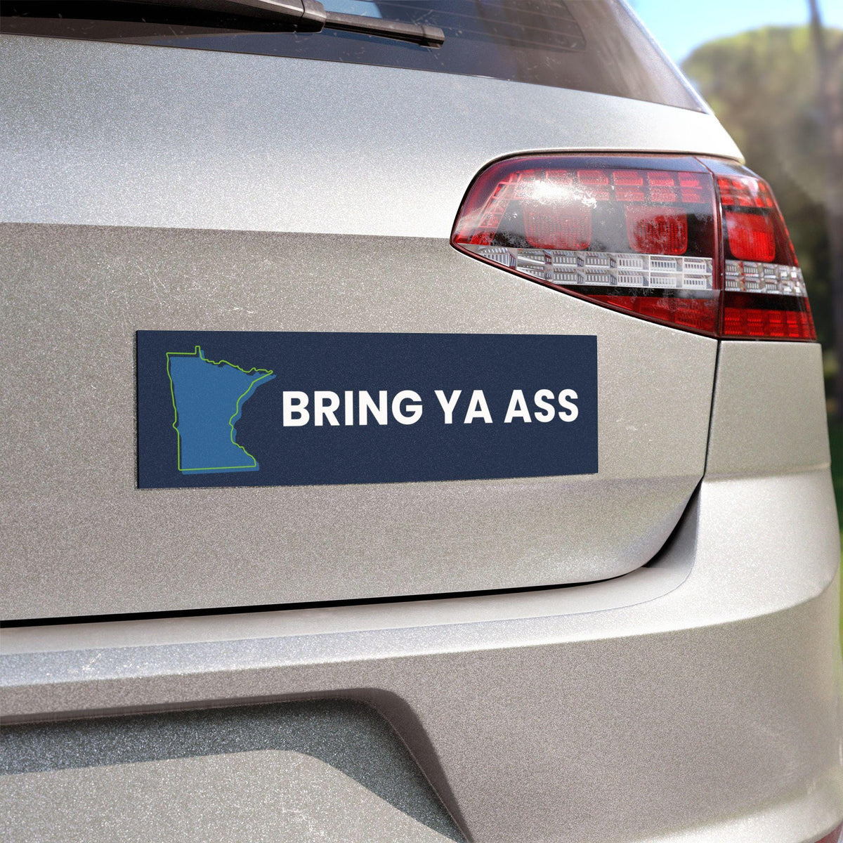 Minnesota Timberwolves &amp;quot;Bring Ya Ass&amp;quot; Car Magnet, Twolves Basketball Bumper Sticker