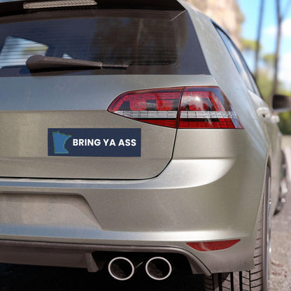 Minnesota Timberwolves &amp;quot;Bring Ya Ass&amp;quot; Car Magnet, Twolves Basketball Bumper Sticker
