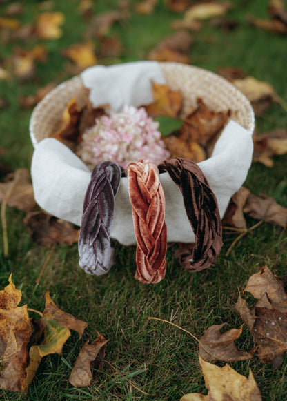 Chocolate Brown Braided Velvet Headband: Comfortable Hair Accessory for Women and Girls | Nutcrackercore