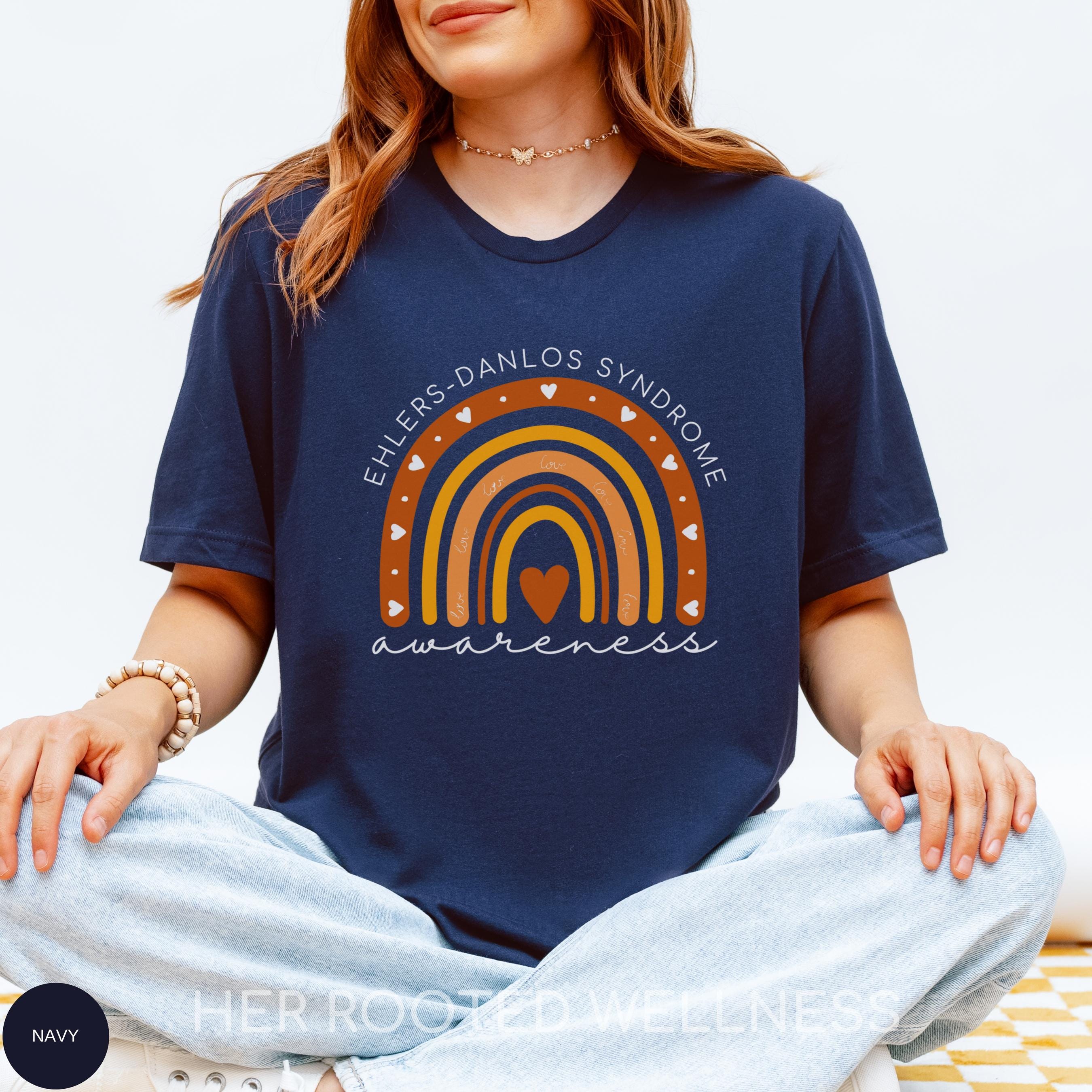 EDS Orange Rainbow Awareness Shirt | Ehlers-Danlos Syndrome T-Shirt | Ehlers Danlos Birthday for Her | OT PT Gift | Rare Invisible Disease