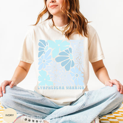 Lymphedema Comfort Colors Awareness Shirt | Lymphatic Disorder T-Shirt | Light Blue Support Ribbon Lymphie Tee | Lymphatic Chronic Illness