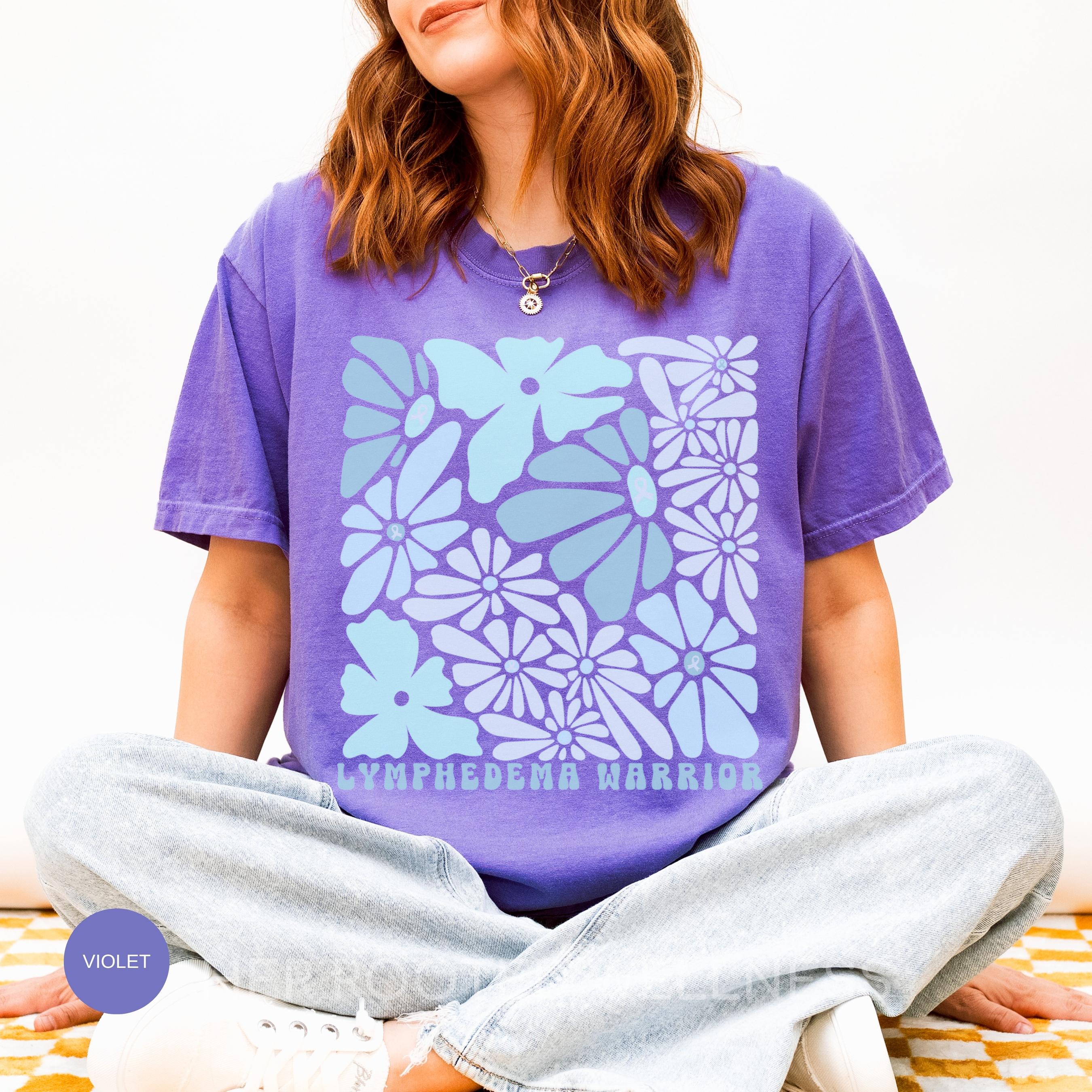 Lymphedema Comfort Colors Awareness Shirt | Lymphatic Disorder T-Shirt | Light Blue Support Ribbon Lymphie Tee | Lymphatic Chronic Illness