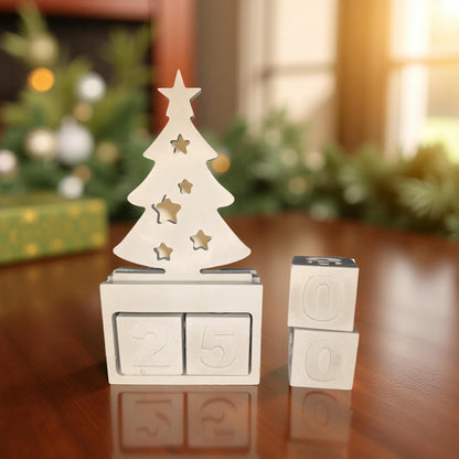 Concrete Christmas Advent Calendar | Paintable Holiday Decor | Minimalist Christmas Tree Block Set