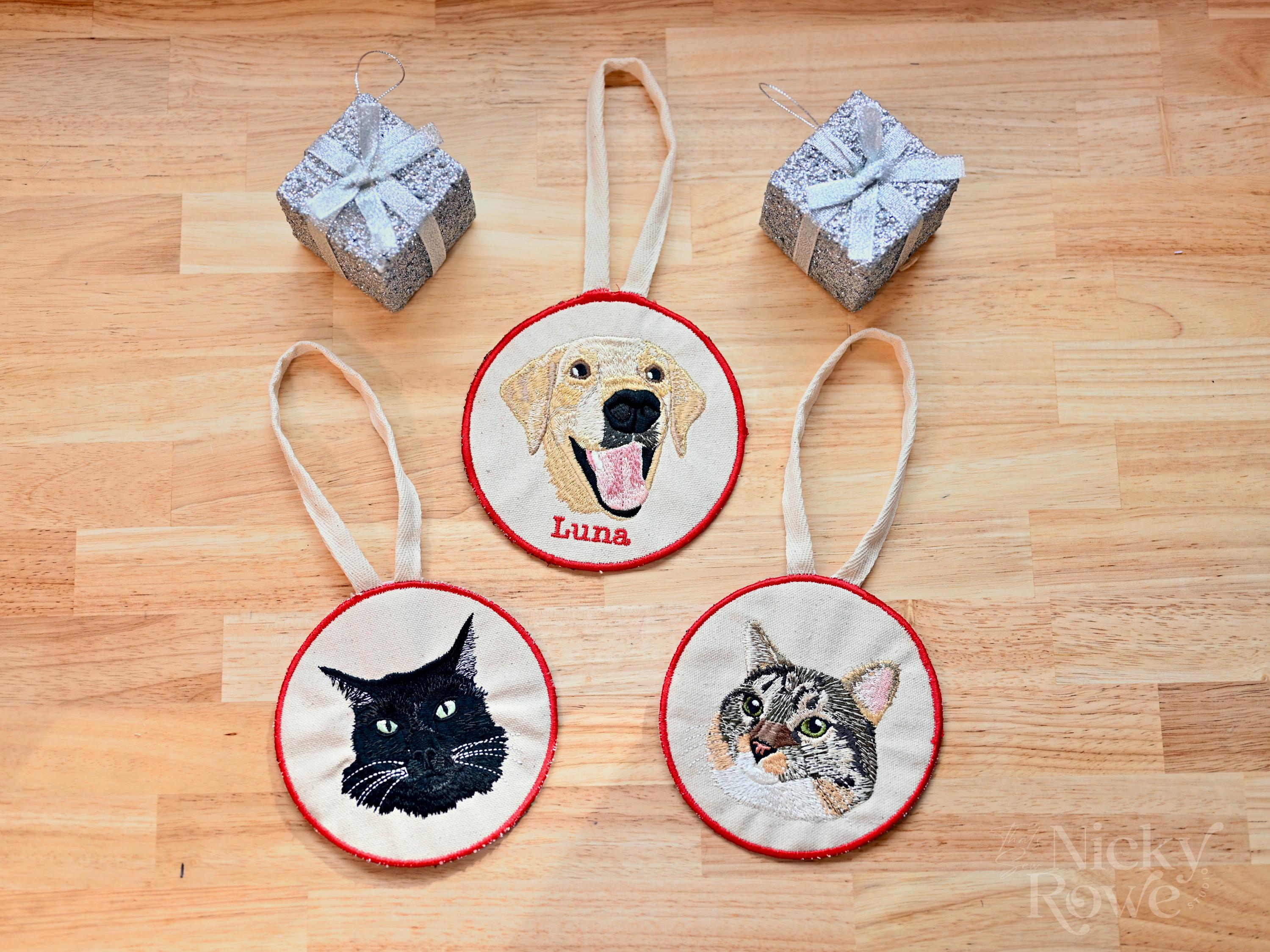 Custom Pet Portrait Christmas Ornament – Handcrafted Keepsake Gift, Handmade, NO AI