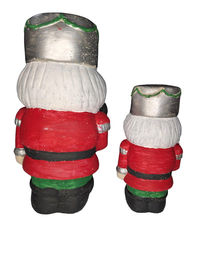 Handmade Concrete Nutcracker Figurines (6 &amp; 4 Inches Tall) | Paintable or Hand-Painted Christmas Decor | Modern Holiday Shelf Accent