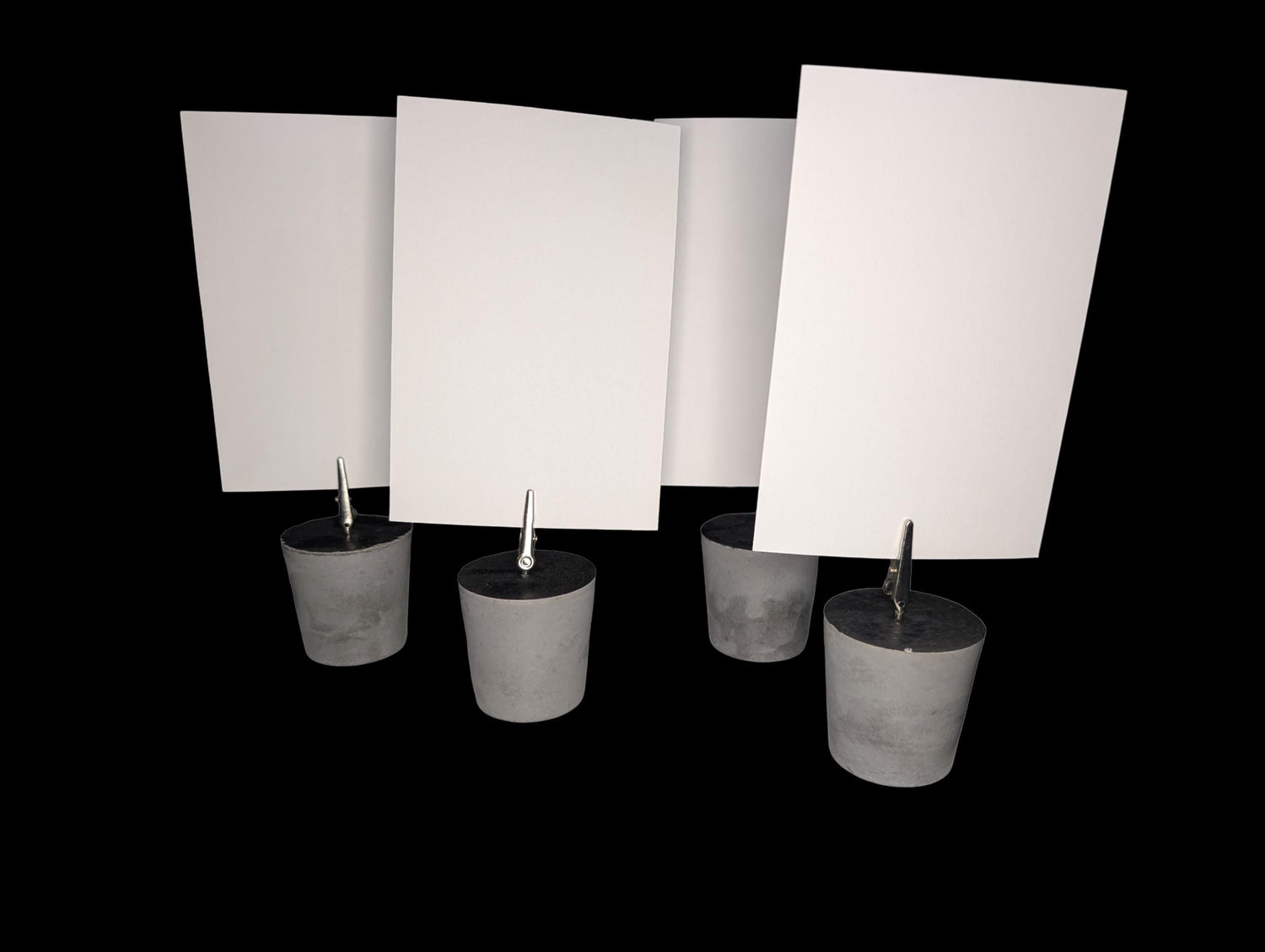 Concrete Picture Holders &amp; Tablecloth Weights | Modern Minimalist Photo Display | Outdoor Table Decor | Handmade Concrete Clip Stand