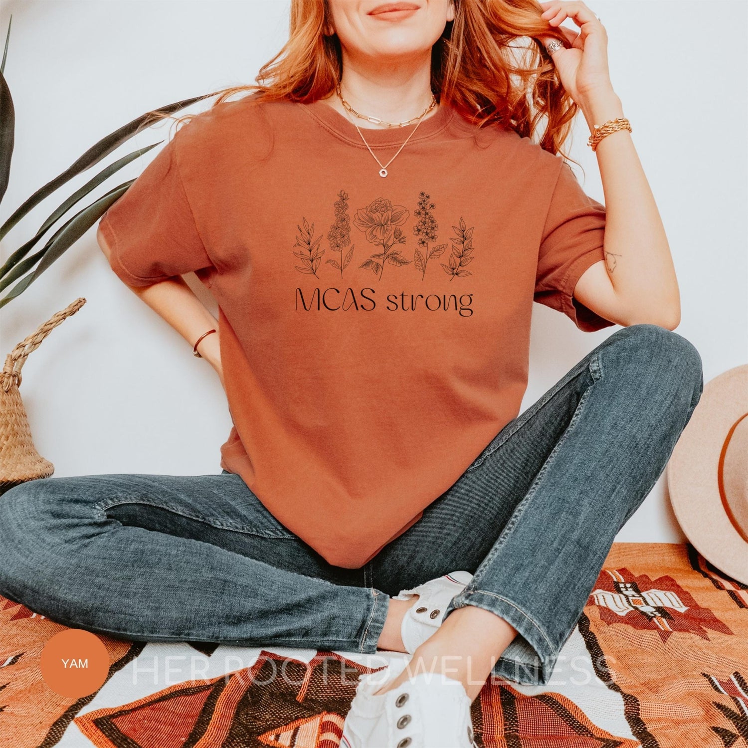 Floral MCAS Strong Shirt | Pastel Mast Cell Activation Syndrome Awareness Gift for Women | Comfort Colors MCA Syndrome T-Shirt | MCAS Tee