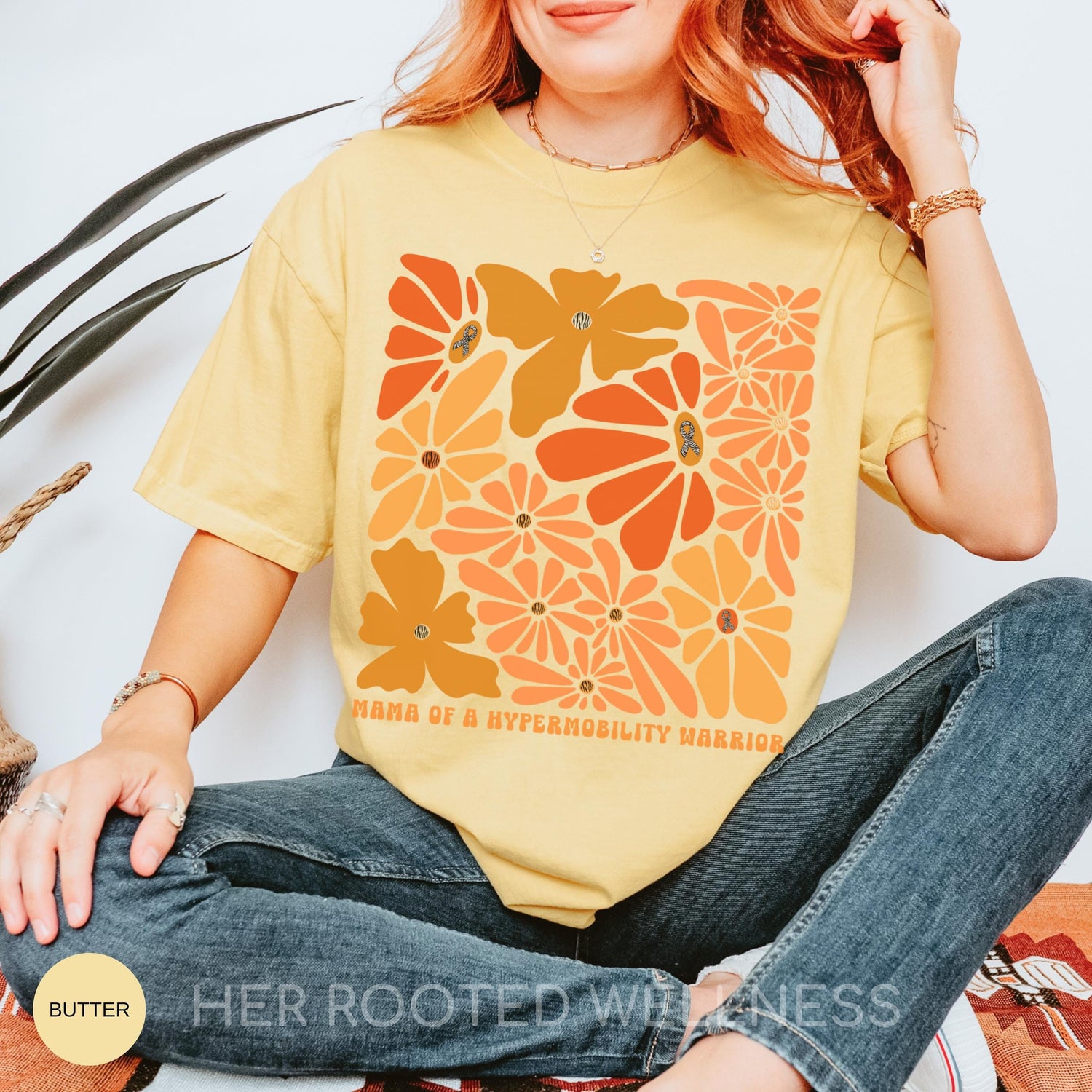 Hypermobility Spectrum Disorder Shirt For Mom | Hypermobile Warrior Momma T-Shirt | Orange Zebra Ribbon HSD Awareness Gift for Mama