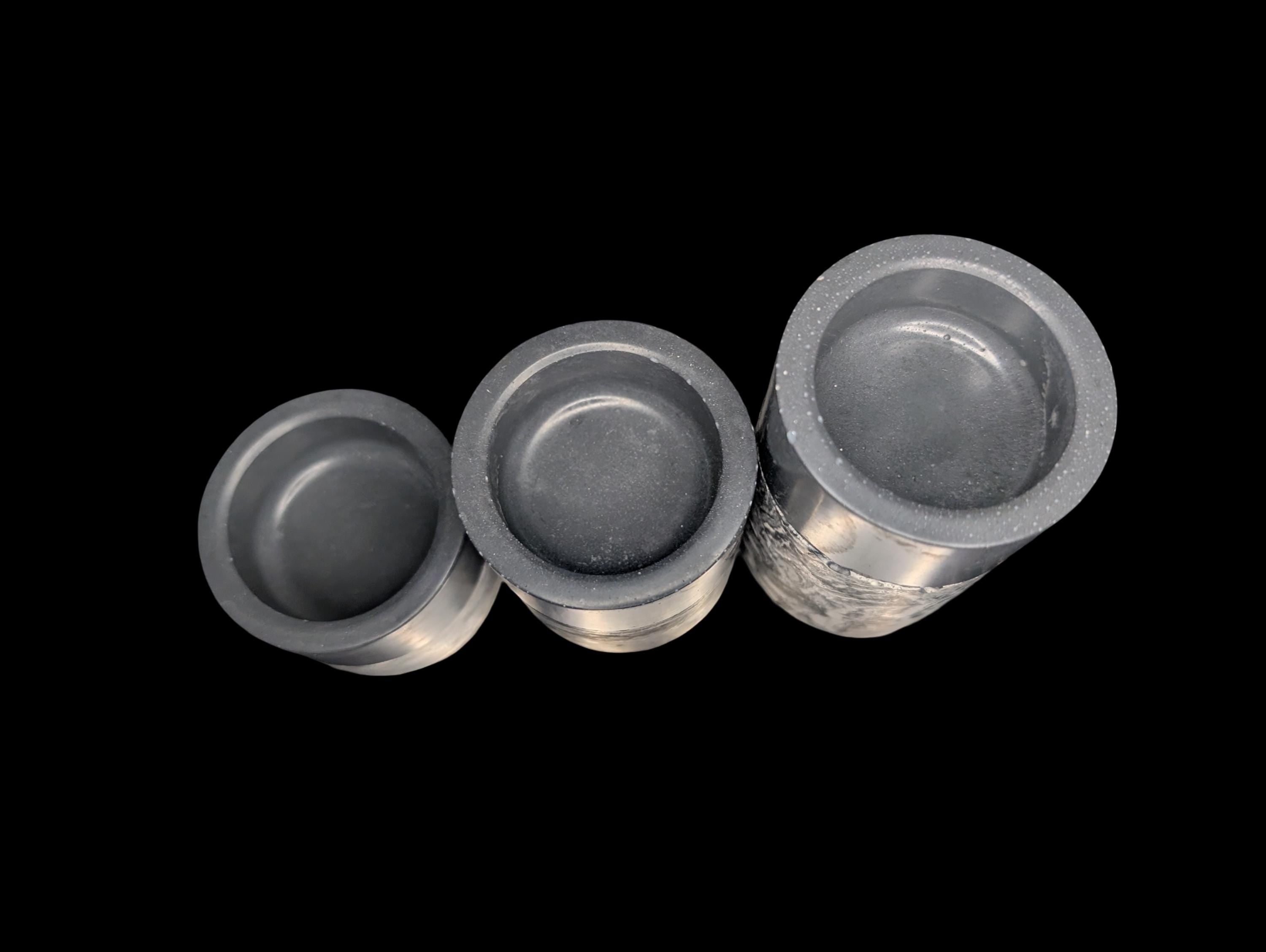 Set of 3 Concrete Tea Light Candle Holders – Gray &amp; Marble Half Design | Modern Minimalist Home Decor | Handmade Cement Candle Set