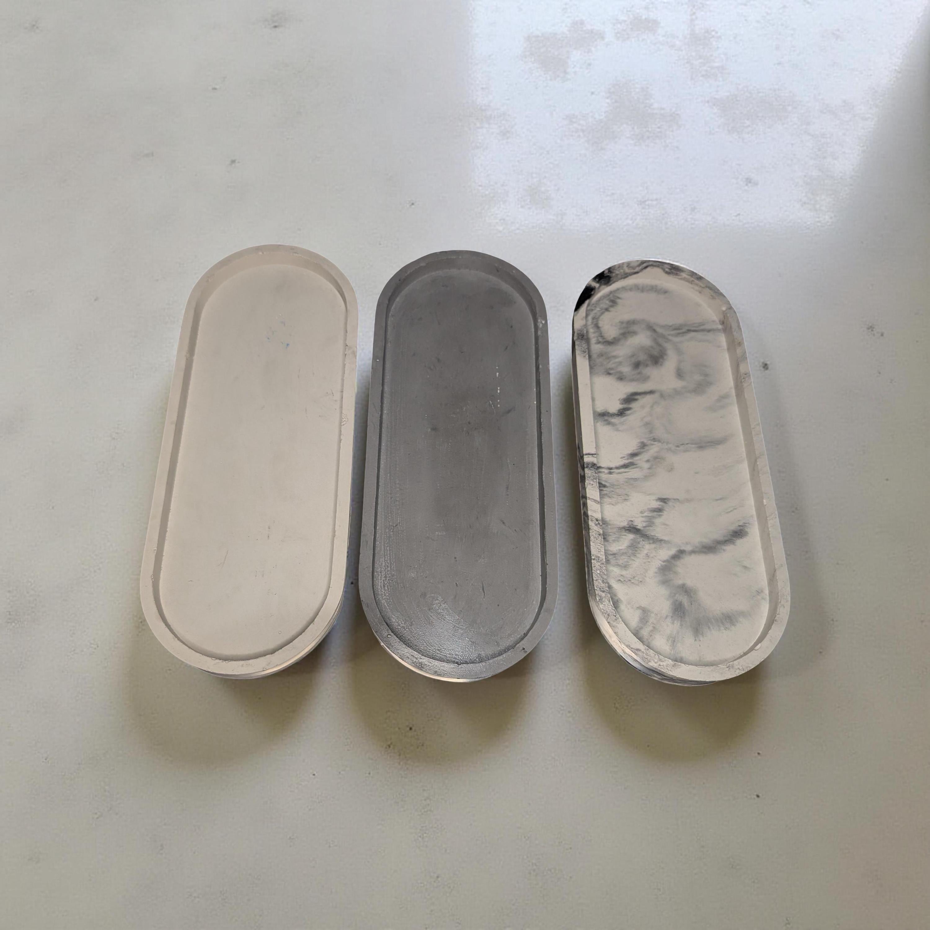 Concrete Oval Trays –Available In 4 Different Sizes  Minimalist Modern Home Décor