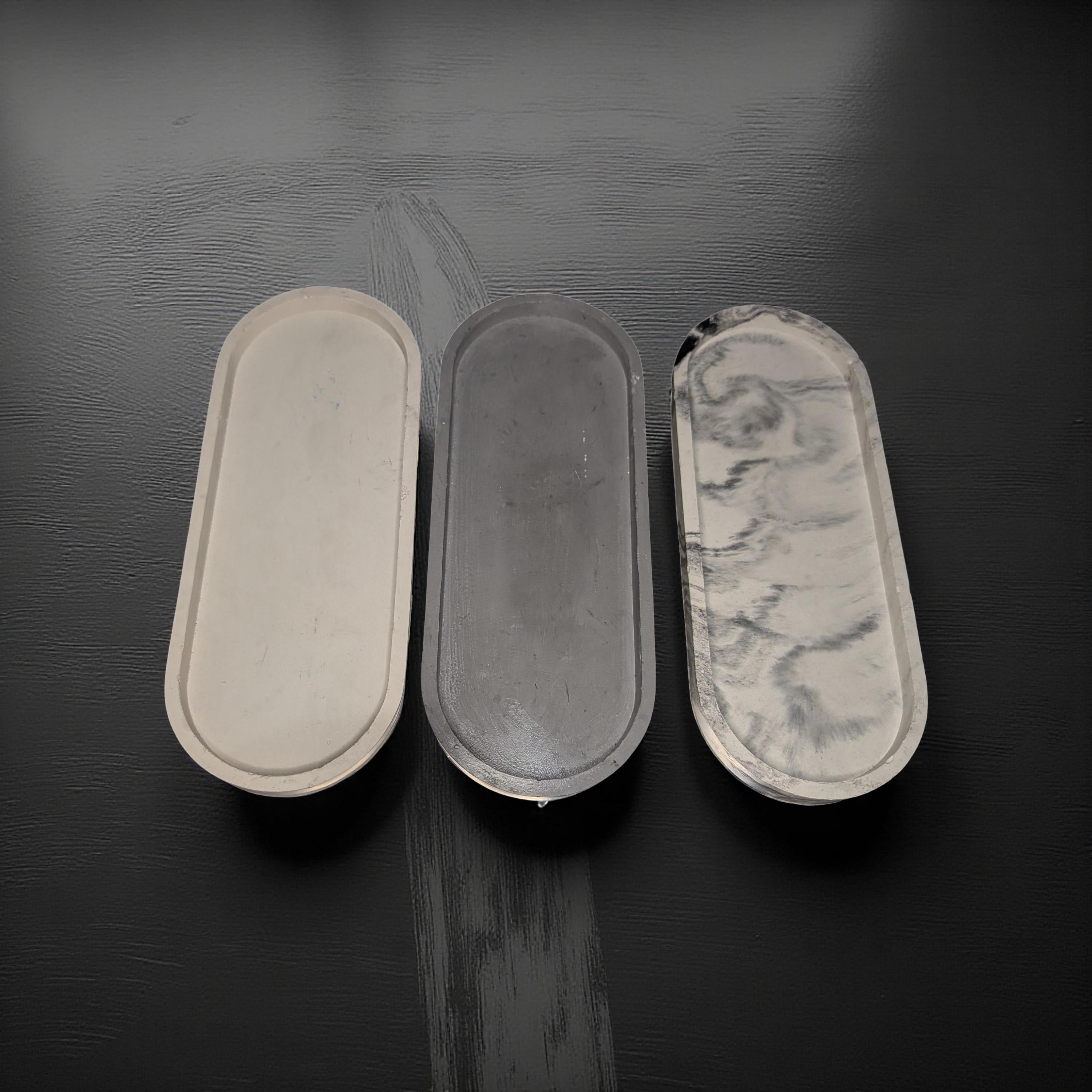 Concrete Oval Trays –Available In 4 Different Sizes  Minimalist Modern Home Décor