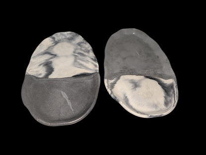 Irregular Oval Concrete Tray | Modern Decorative Dish | Half &amp; Half, Marble, or Gray Finish