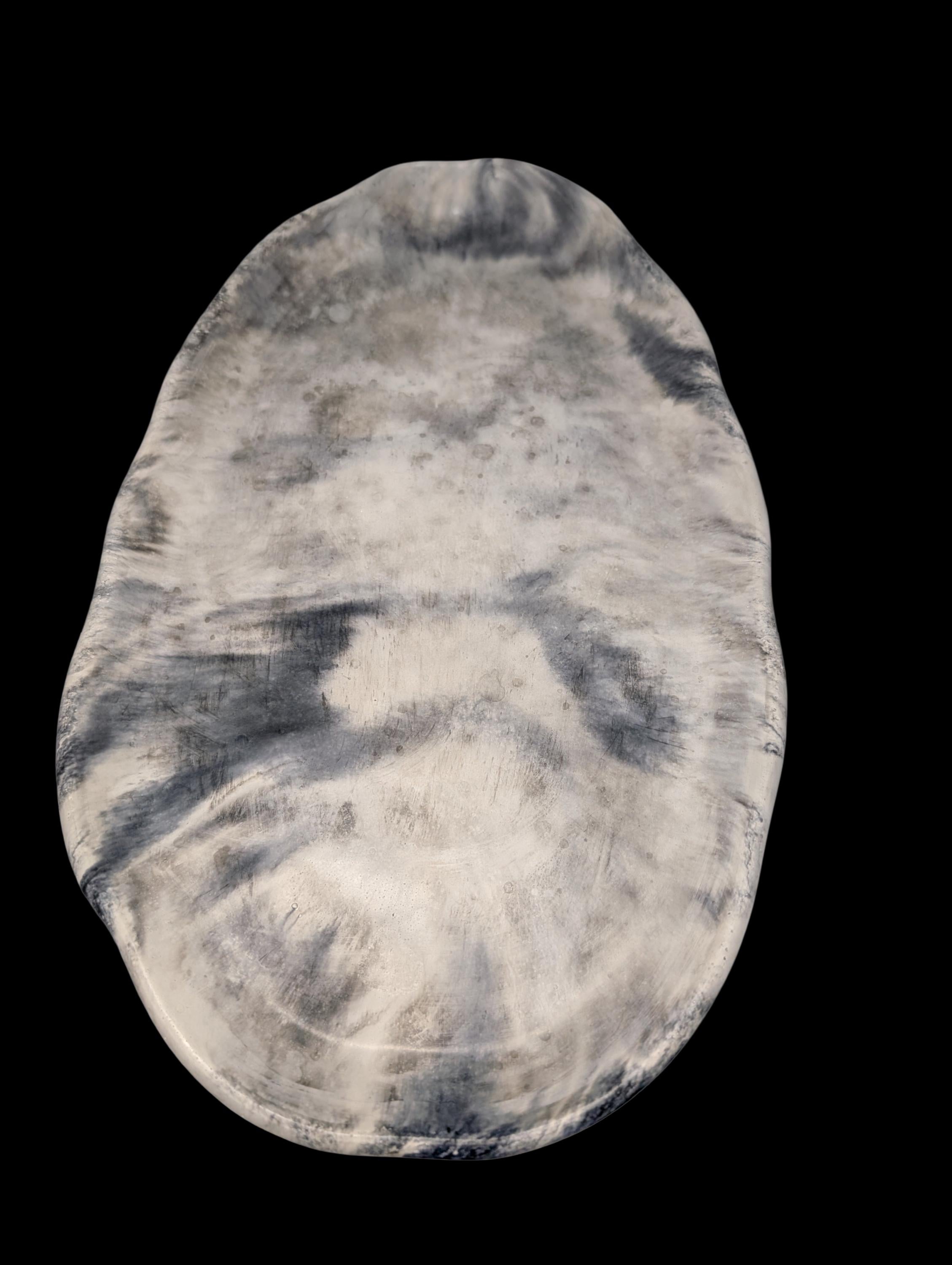 Irregular Oval Concrete Tray | Modern Decorative Dish | Half &amp; Half, Marble, or Gray Finish