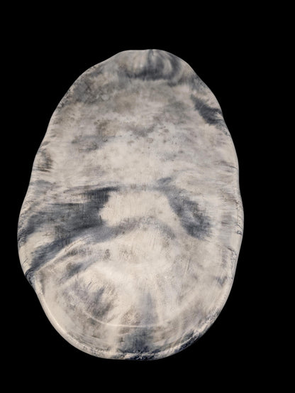 Irregular Oval Concrete Tray | Modern Decorative Dish | Half &amp; Half, Marble, or Gray Finish