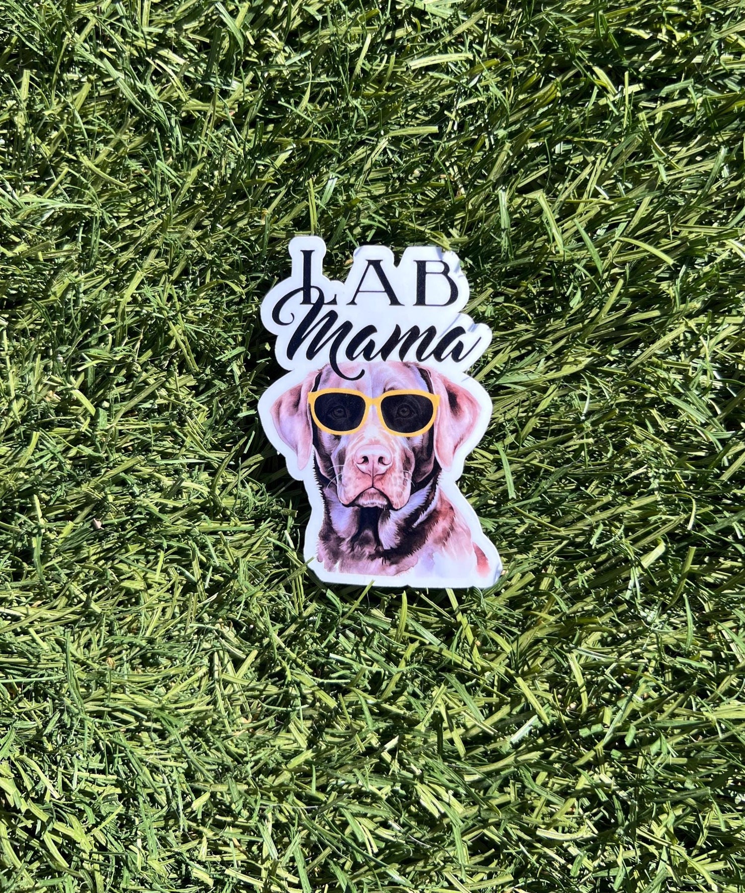 Lab Mama Sticker – Yellow or Chocolate Lab Dog Mom Decal, Water-Resistant Vinyl, 2&amp;quot; or 3&amp;quot; Labrador Lover Gift for Dog Moms