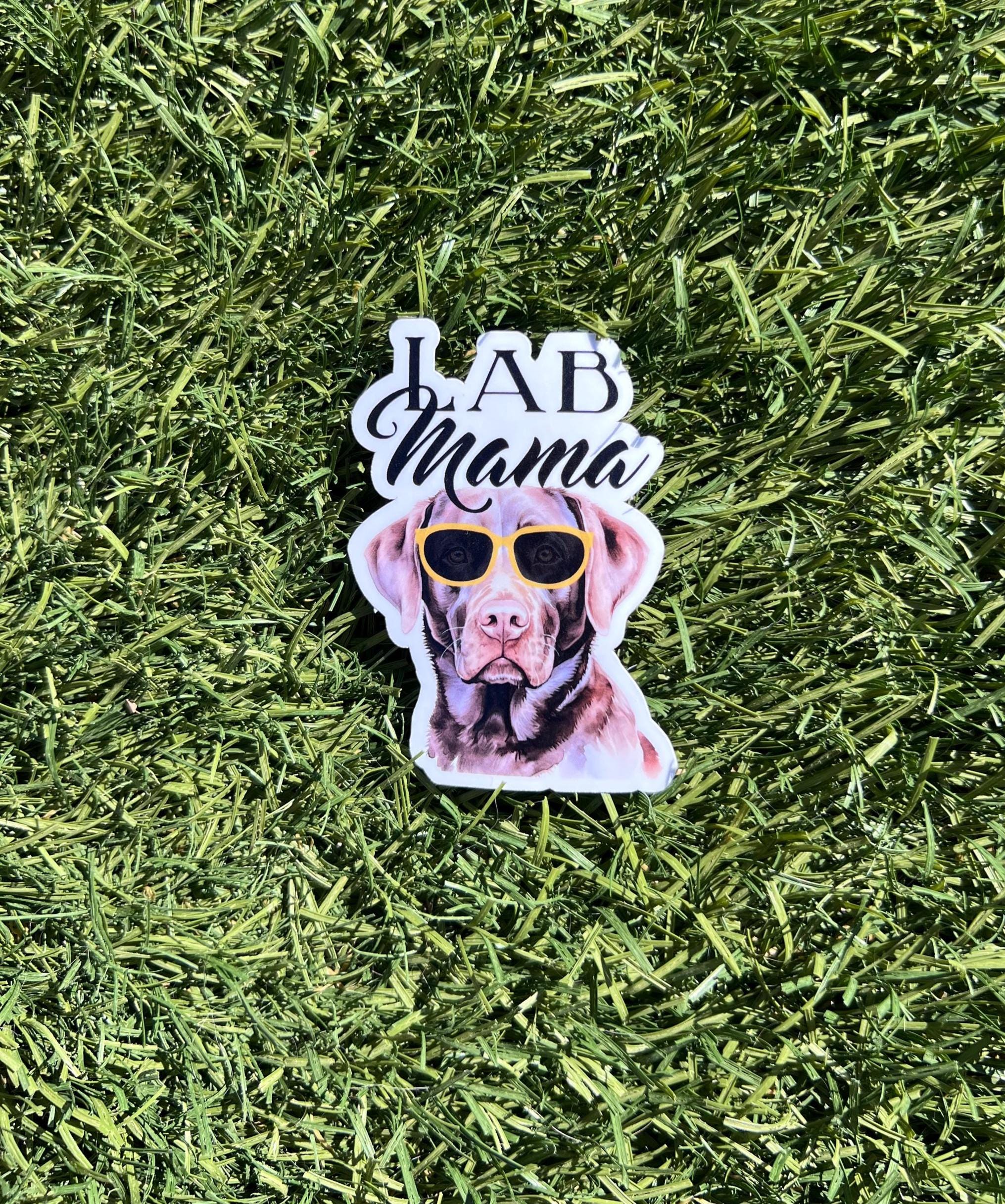 Lab Mama Sticker – Yellow or Chocolate Lab Dog Mom Decal, Water-Resistant Vinyl, 2&amp;quot; or 3&amp;quot; Labrador Lover Gift for Dog Moms
