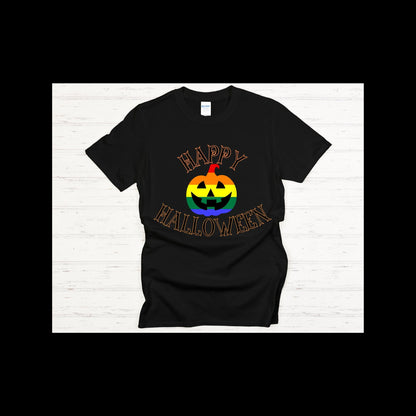 Happy Halloween Pride Pumpkin Graphic T shirt