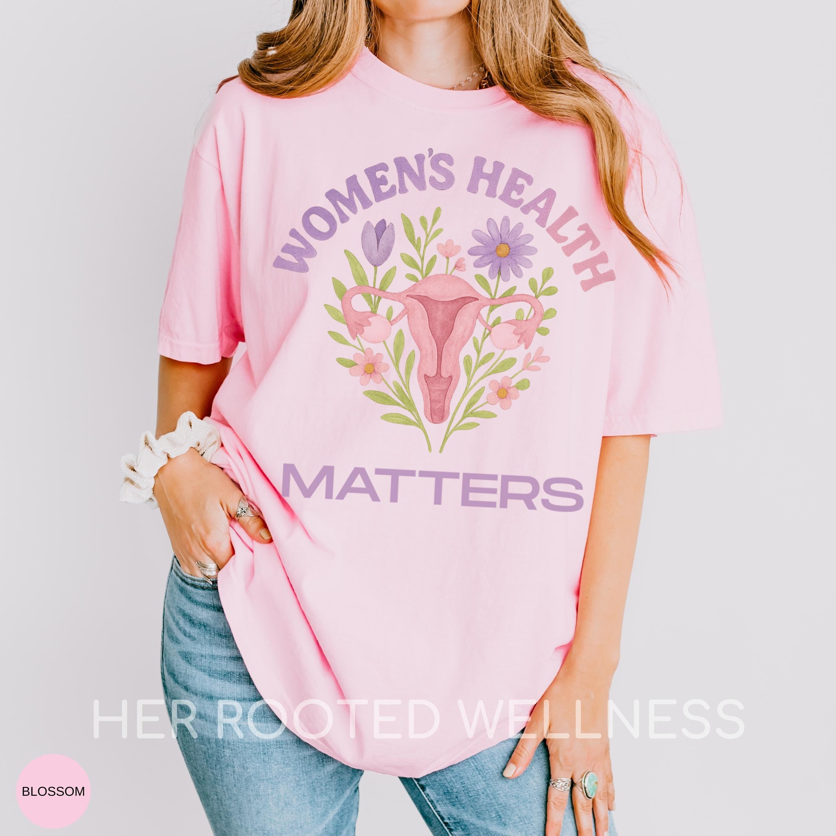 Womens Health Matters Advocacy Shirt | Watercolor Feminist Healthcare Equality T-Shirt | Uterus Women&amp;